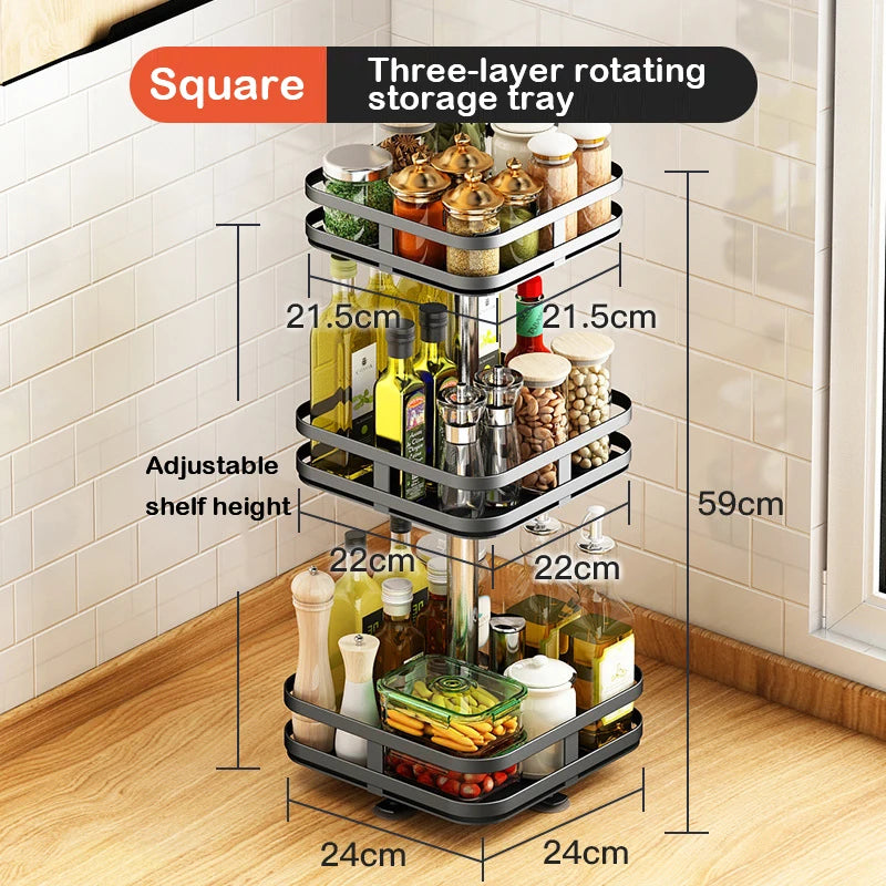 Rotatable Kitchen Storage Rack