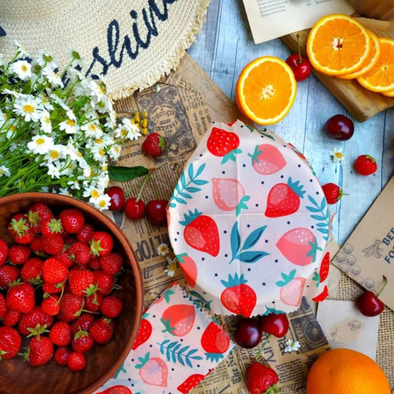 Reusable Beeswax Food Wrap – Eco-Friendly Organic Food Storage Cloths