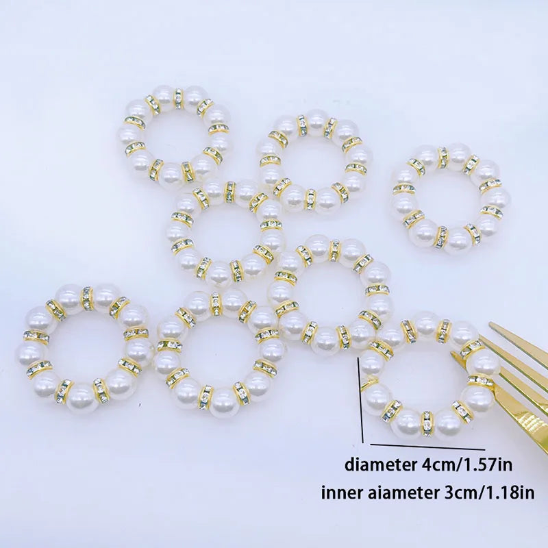 10pcs Pearl Napkin Holder Rings