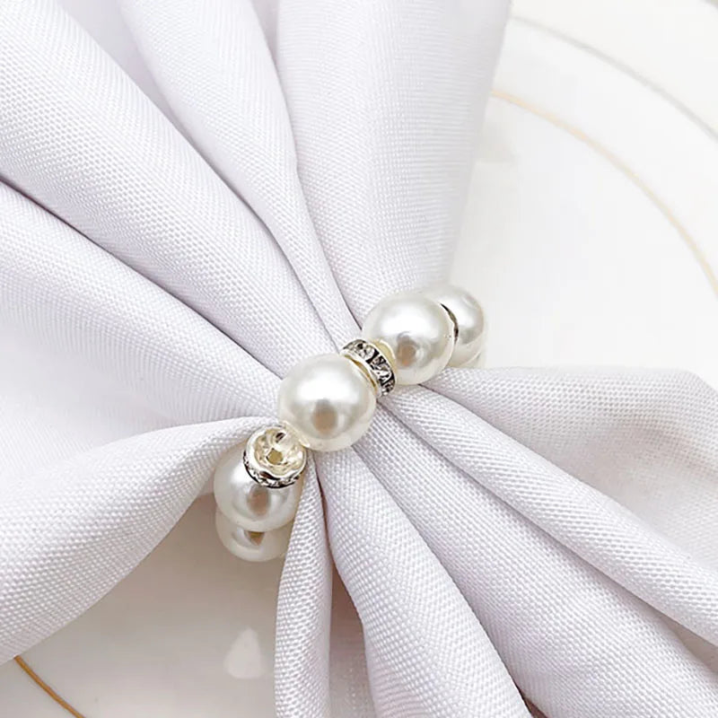 10pcs Pearl Napkin Holder Rings