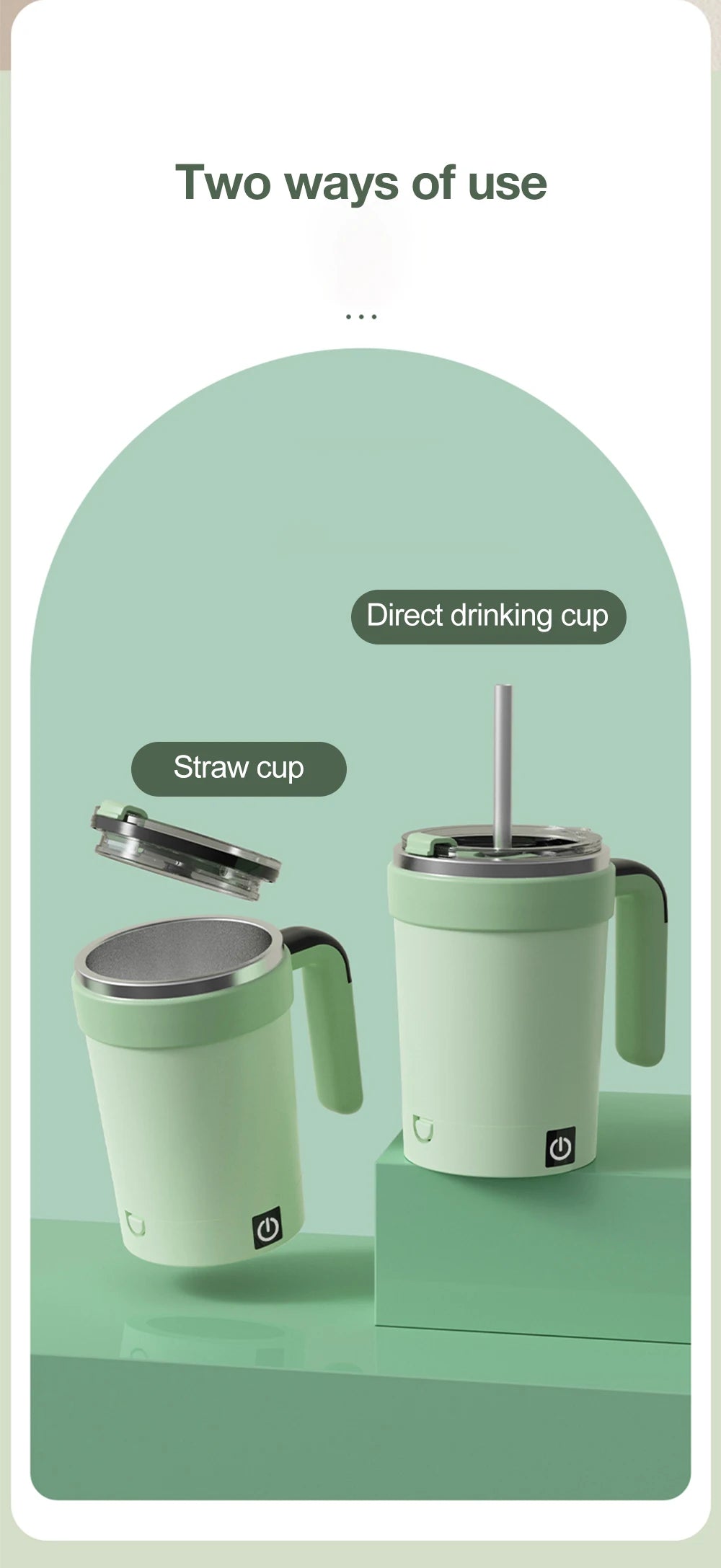 Rechargeable Self-Stirring Mug – Magnetic Electric Coffee Mixer with Lid, 380ml
