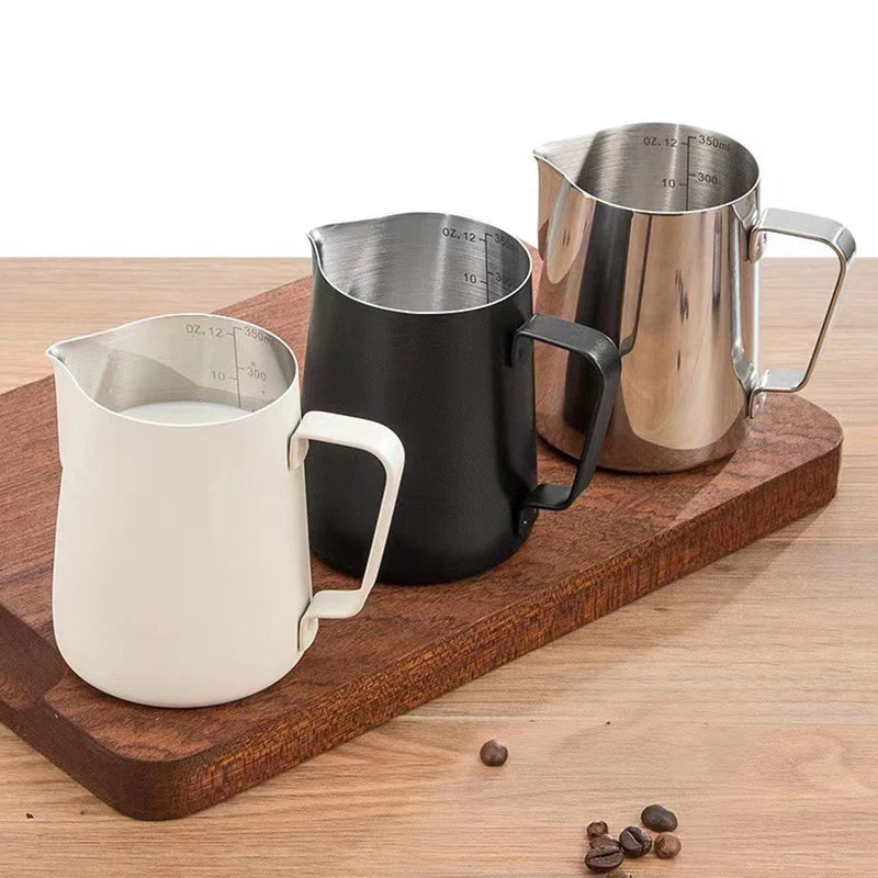 Stainless Steel Milk Frothing Jug – Latte Art Pitcher with Spout for Baristas, 350–600ml