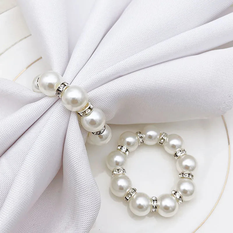 10pcs Pearl Napkin Holder Rings