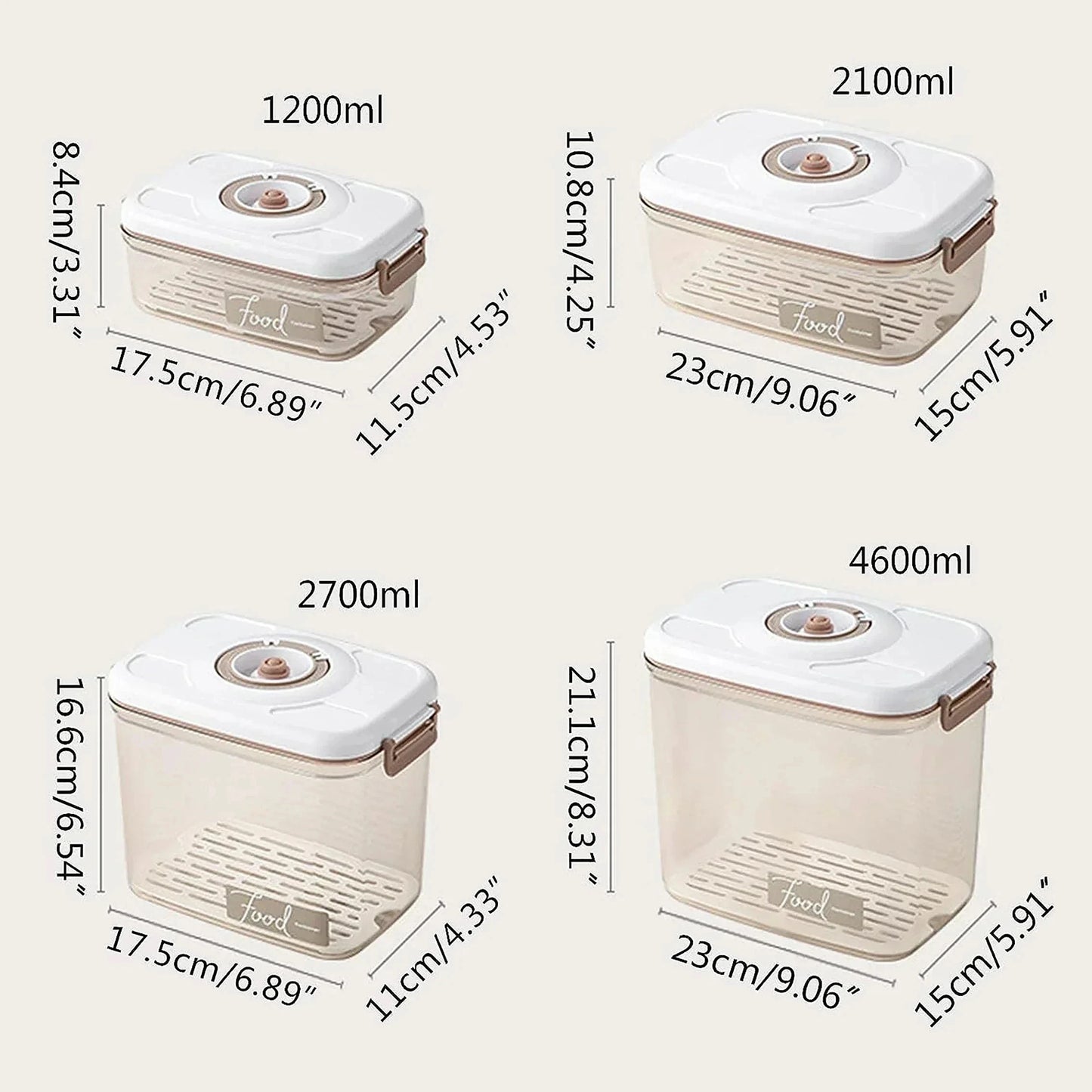Food Vacuum Storage Box with Pump – Airtight Large Capacity Kitchen Container