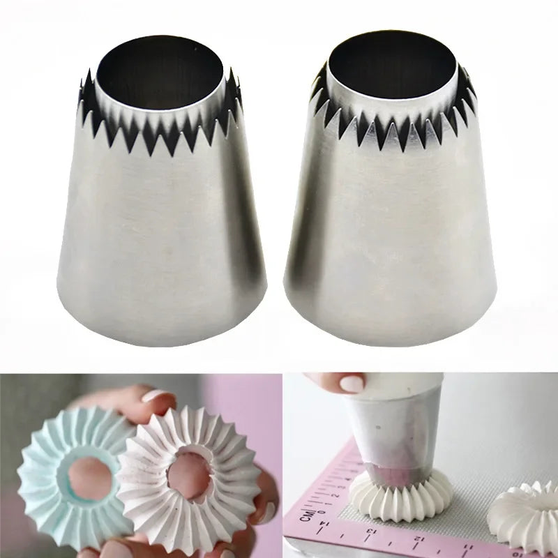 Stainless Steel Icing Nozzles – Cake Decorating Tips for Biscuits, Cookies & Desserts