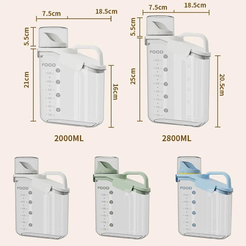 Airtight Food Storage Container with Pour Spout & Measuring Cup – Cereal & Grain Dispenser