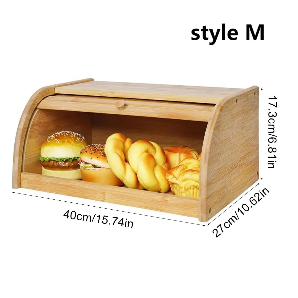 Bamboo Bread Box – Eco-Friendly Kitchen Storage for Bread, Rolls & Baked Goods