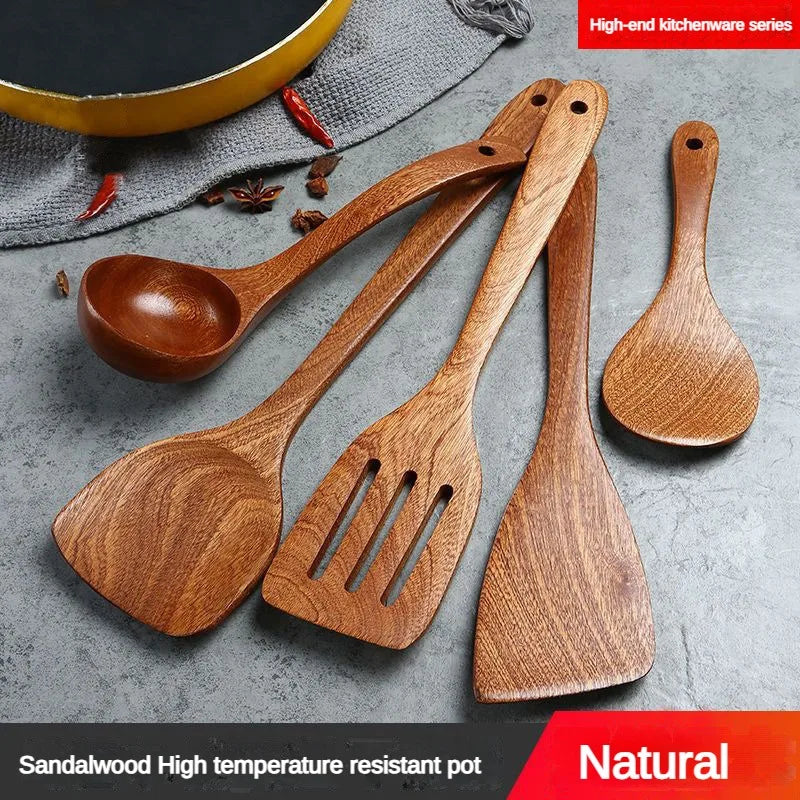 Wooden Cooking Utensils – Non-Stick Safe Kitchen Tools for Frying & Stirring