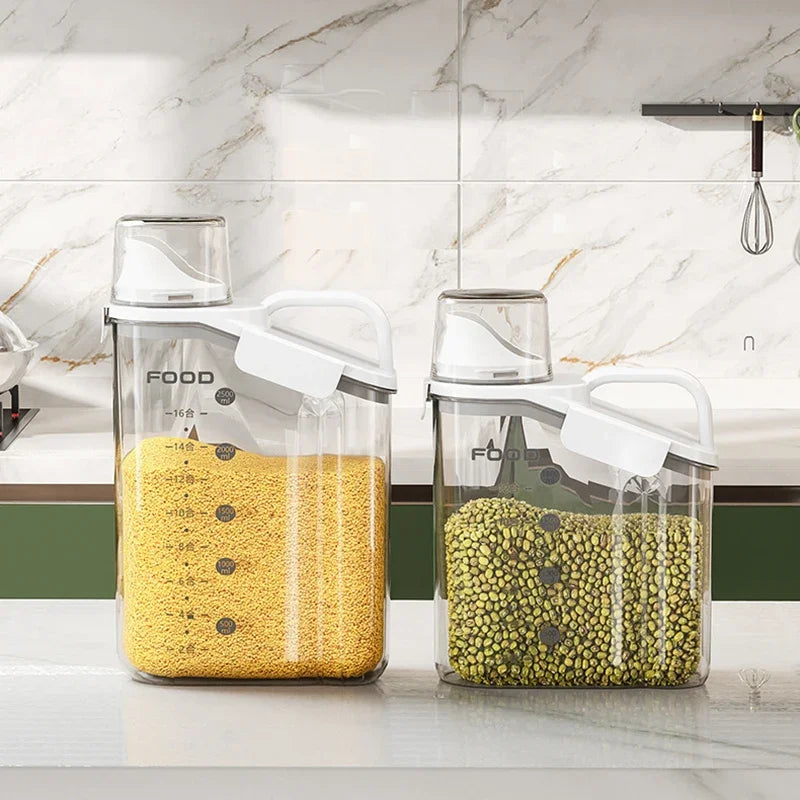 Airtight Food Storage Container with Pour Spout & Measuring Cup – Cereal & Grain Dispenser