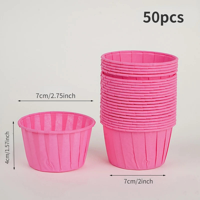 50pcs Gold Muffin Cupcake Liners – Oilproof Baking Cups for Weddings, Parties and Events