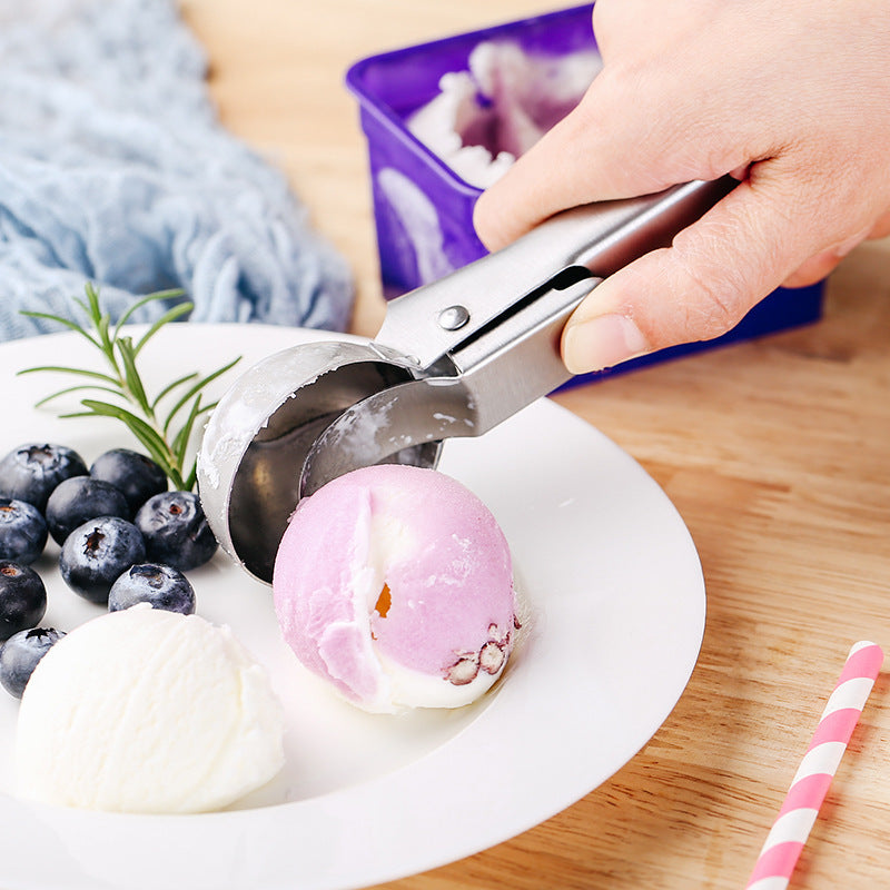 Multifunctional Stainless Steel Ice Cream Scoop – Dual-Purpose Fruit and Watermelon Ball Spoon