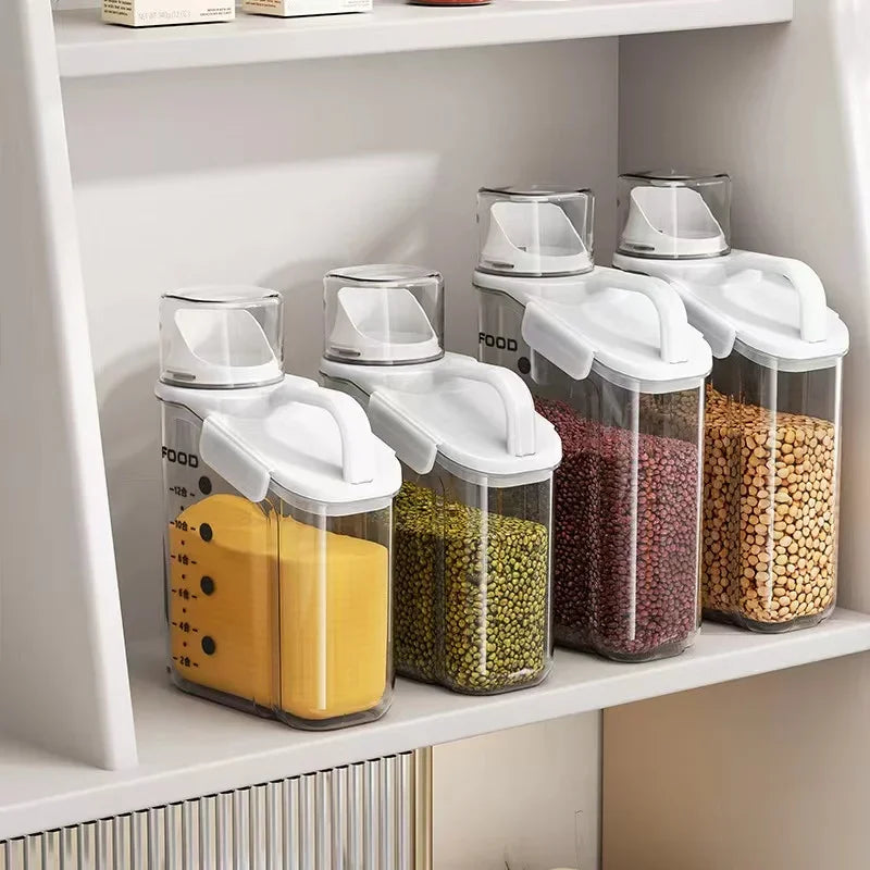Airtight Food Storage Container with Pour Spout & Measuring Cup – Cereal & Grain Dispenser