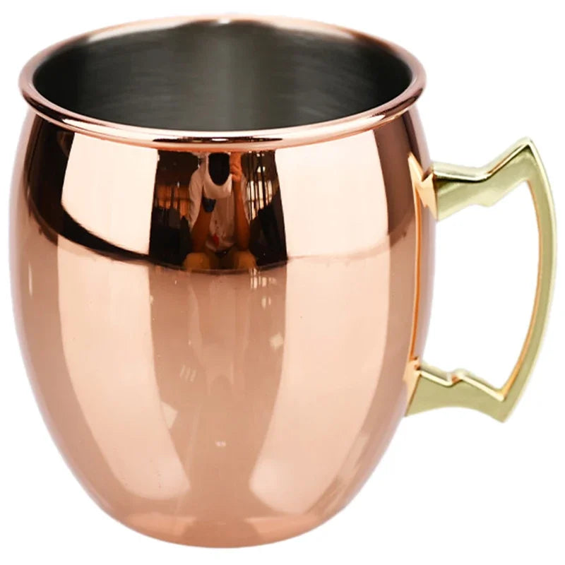550ml Moscow Mule Mug – Hammered Copper-Plated Stainless Steel Cocktail & Beer Cup