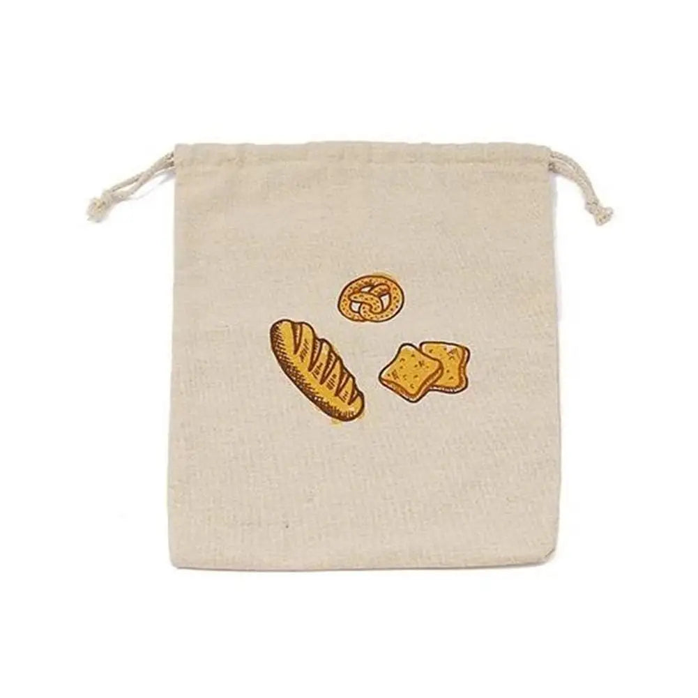 Reusable Linen Bread Storage Bag – Large Drawstring Unbleached Natural Organiser