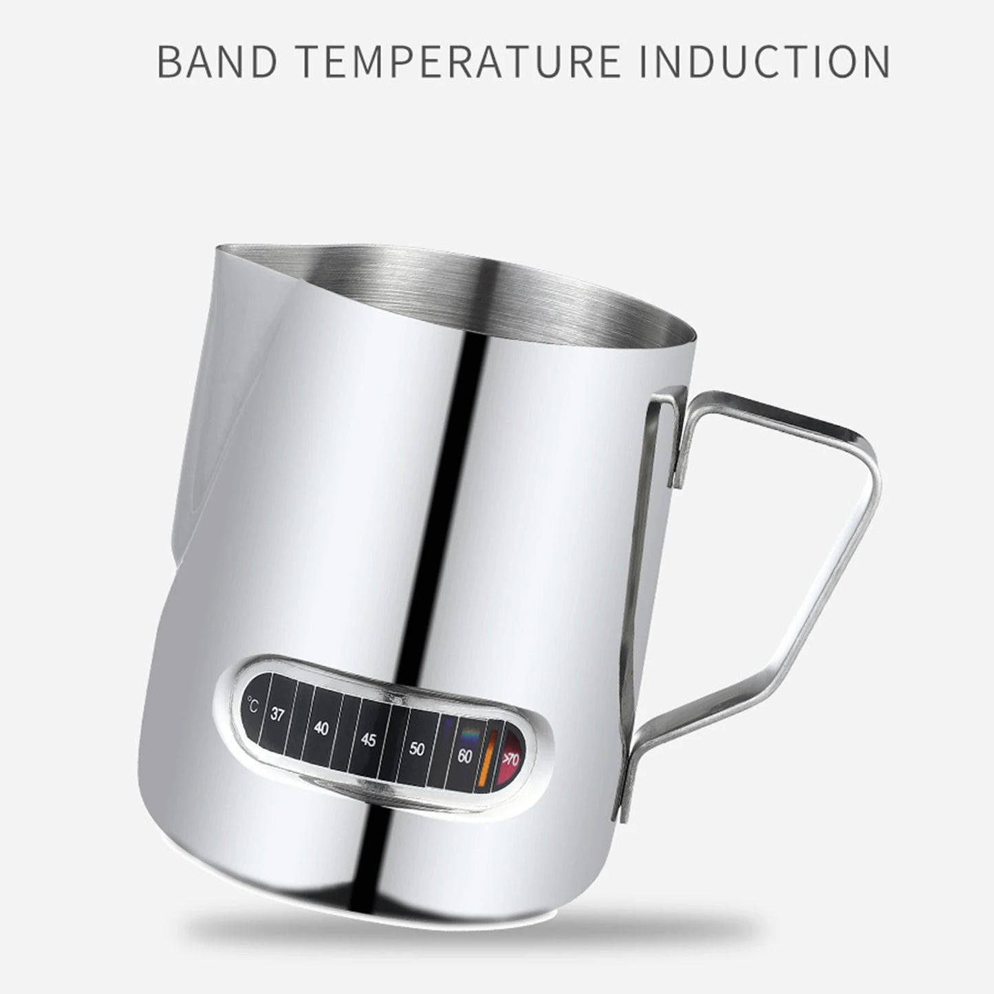 Milk Frothing Pitcher with Temperature Display – Stainless Steel Jug for Latte Art 350/600ml