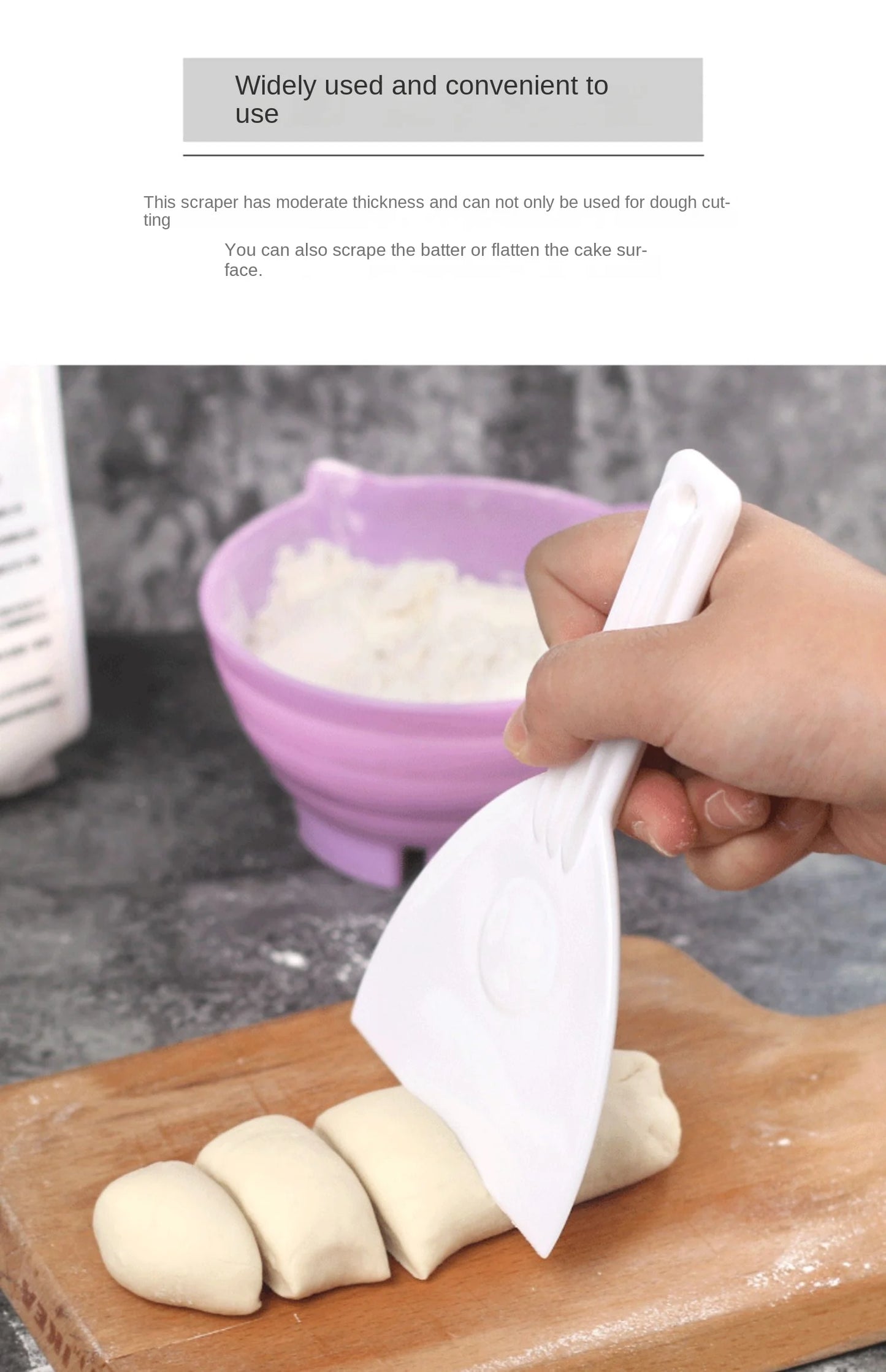 Plastic Cake Knife and Dough Scraper – Soft Scratch Board for Baking, Butter, and Chocolate