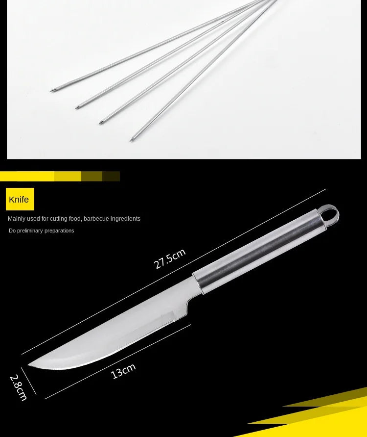 Stainless Steel BBQ Tool Set – Portable Outdoor Grill Utensils with Storage Bag
