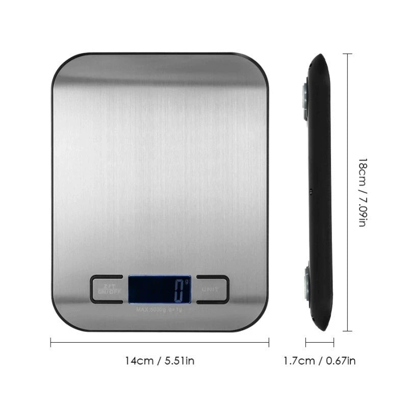 Kitchen Digital Scale – Multi-Function Electronic Weighing Scale with LCD Display and USB Charging