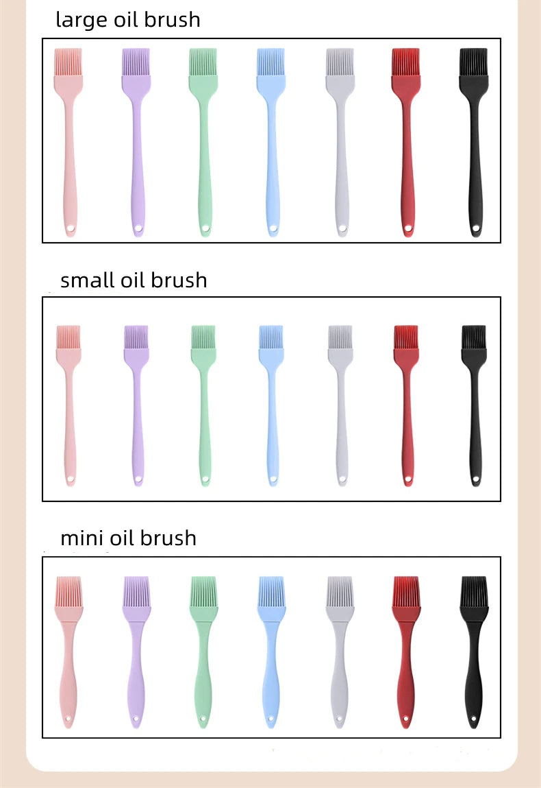 Short or Long Silicone Baking Oil Brush – Heat Resistant Pastry, Pizza and BBQ Cooking Tool