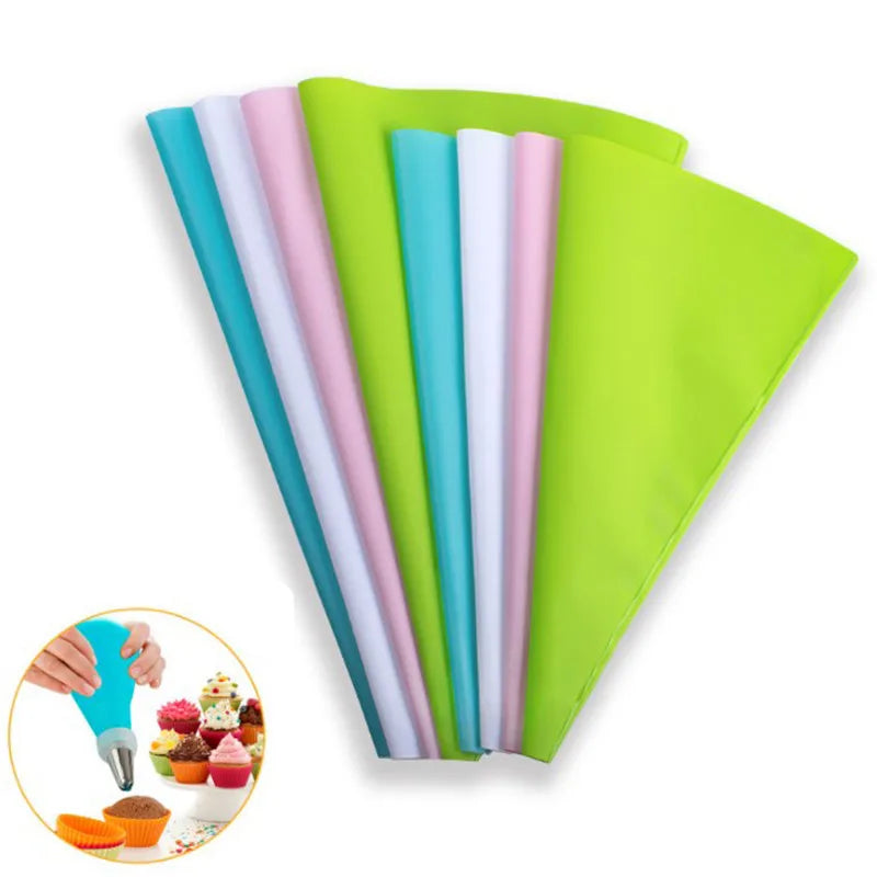 4pc Reusable Silicone Piping Bags – Icing Bags for Cake Decorating