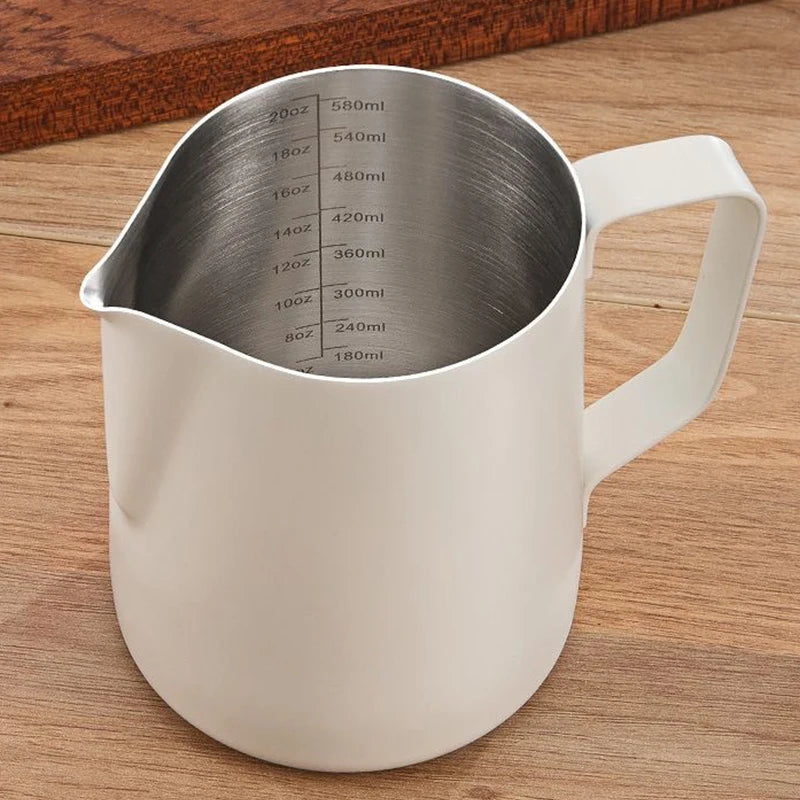 Stainless Steel Milk Frothing Jug – Latte Art Pitcher with Spout for Baristas, 350–600ml