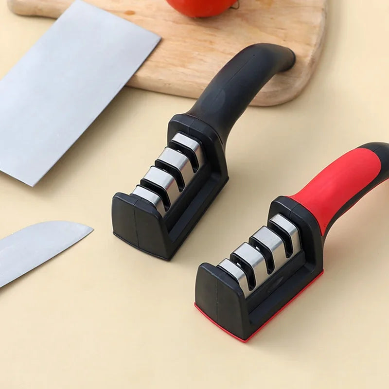 3-Stage Knife Sharpener with Anti-Slip Base – Quick Handheld Sharpening Tool
