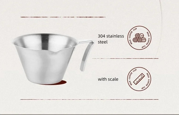 100ml Stainless Steel Espresso Extraction Cup – Coffee Cup with Scale for Home or Café Use