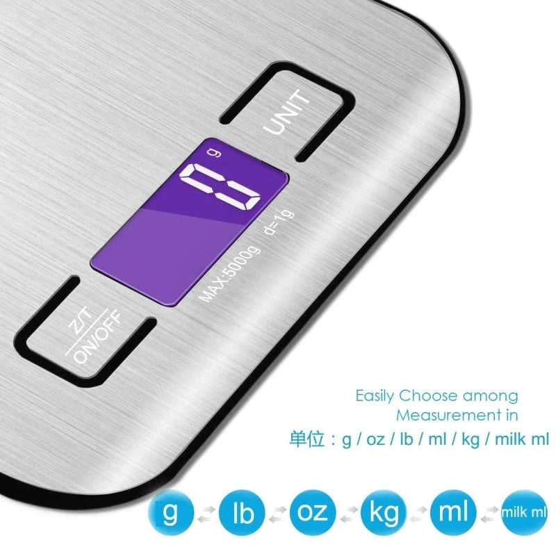 Kitchen Digital Scale – Multi-Function Electronic Weighing Scale with LCD Display and USB Charging