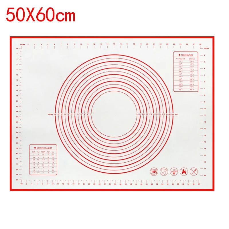 Non-Stick Silicone Baking & Kneading Mat – Reusable Pastry Mat with Measurement Guide