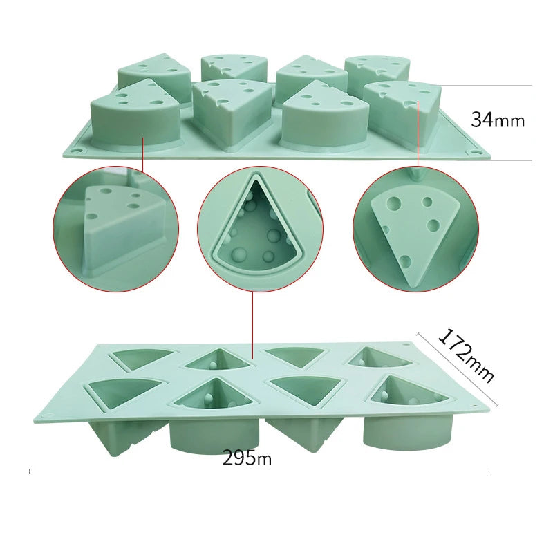 Cheese Shape Silicone Mould – Mousse, Chocolate and Cake Baking Decoration Tool