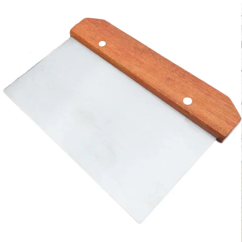 Stainless Steel Dough Scraper with Measurement Scale – Baking and Pizza Cutter Tool