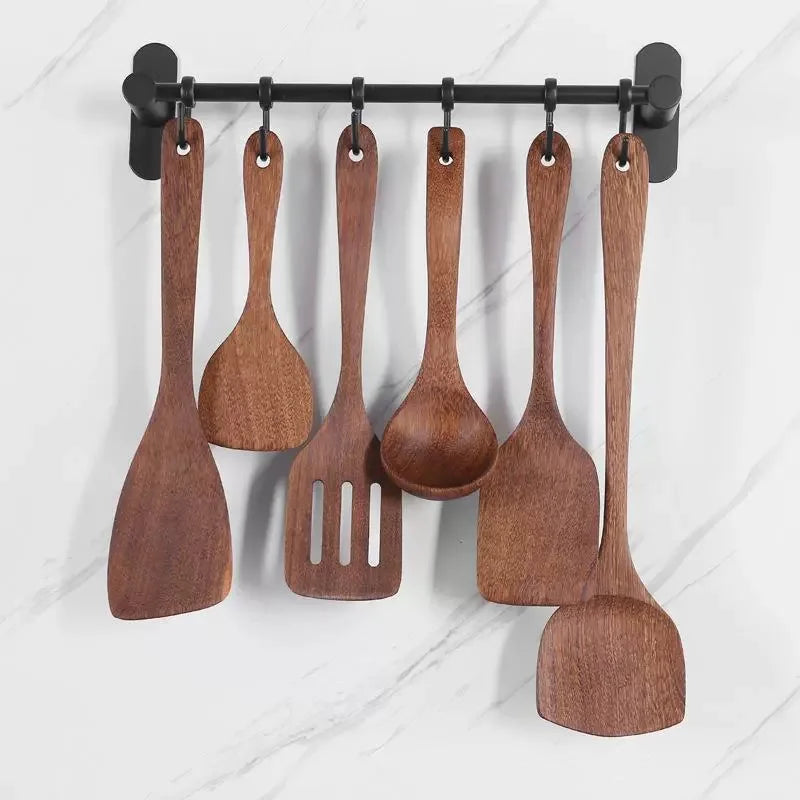 Wooden Cooking Utensils – Non-Stick Safe Kitchen Tools for Frying & Stirring