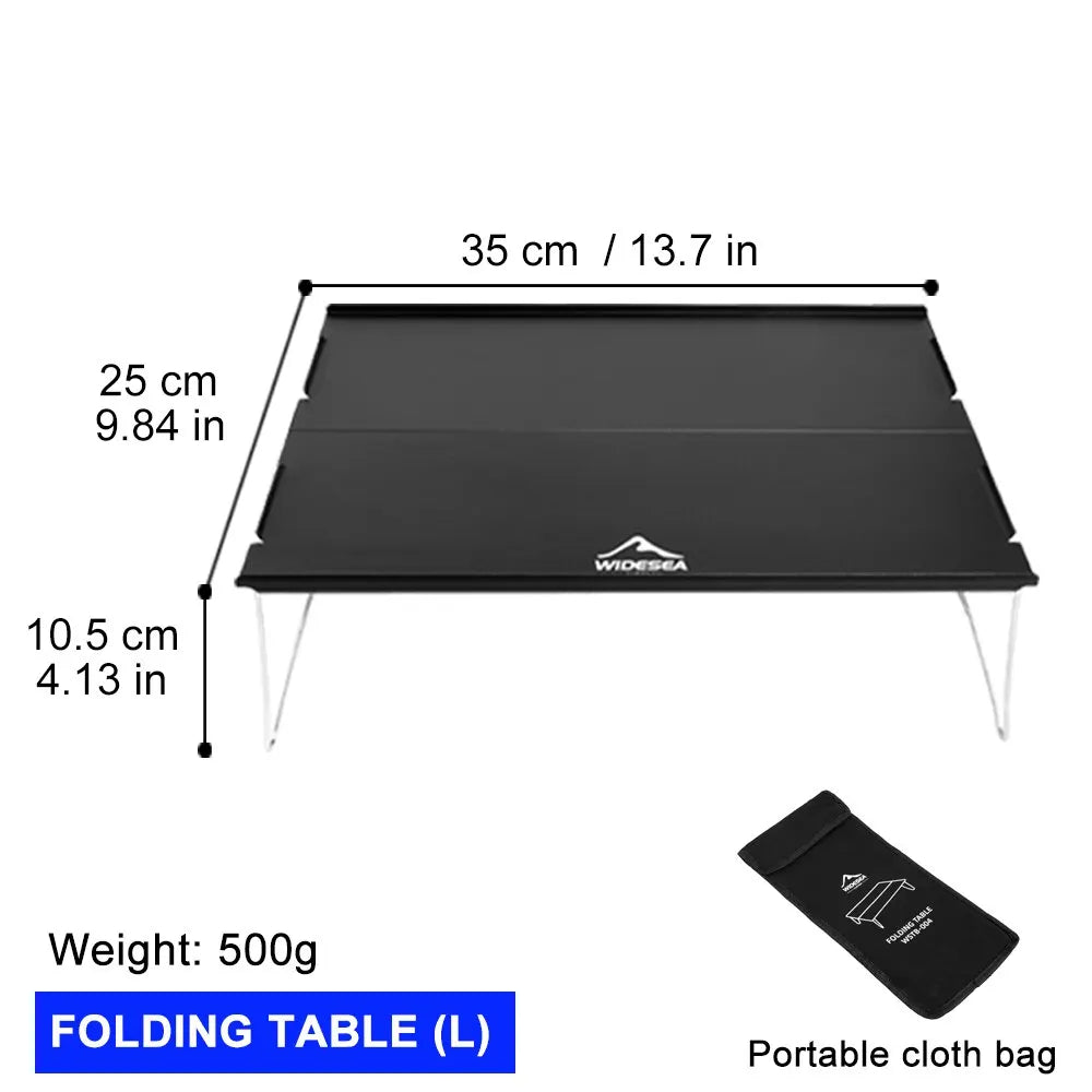 Widesea Foldable Camping Table – Ultralight Aluminium Desk for Outdoor, Hiking, and Picnic Use