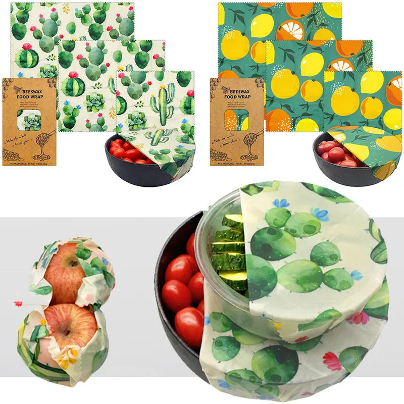 Reusable Beeswax Food Wrap – Eco-Friendly Organic Food Storage Cloths