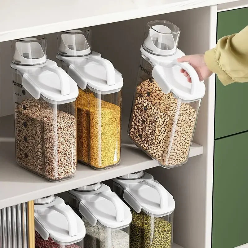 Airtight Food Storage Container with Pour Spout & Measuring Cup – Cereal & Grain Dispenser
