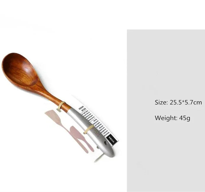 Solid Teak Wood Cooking Spatula – Non-Scratch Kitchen Utensil with Hanging Loop