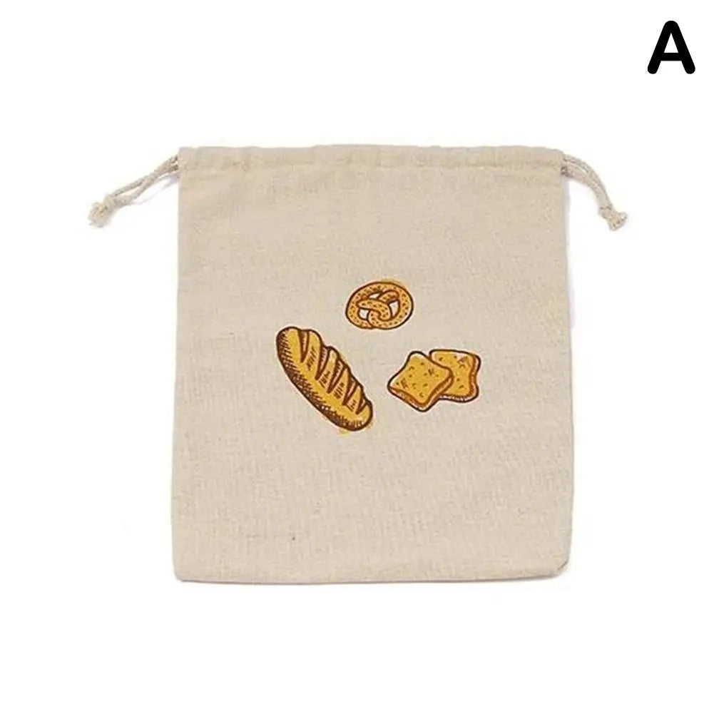 Reusable Linen Bread Storage Bag – Large Drawstring Unbleached Natural Organiser