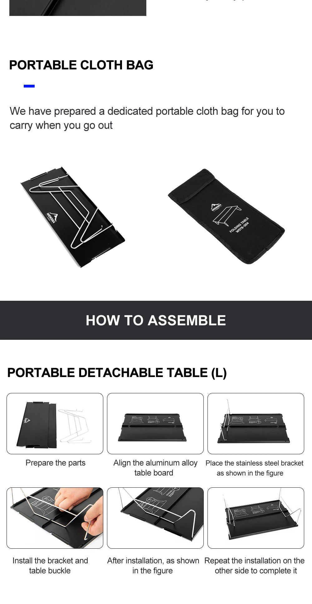 Widesea Foldable Camping Table – Ultralight Aluminium Desk for Outdoor, Hiking, and Picnic Use