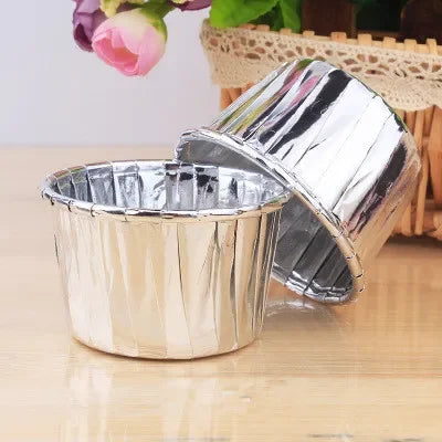 50pcs Gold Muffin Cupcake Liners – Oilproof Baking Cups for Weddings, Parties and Events