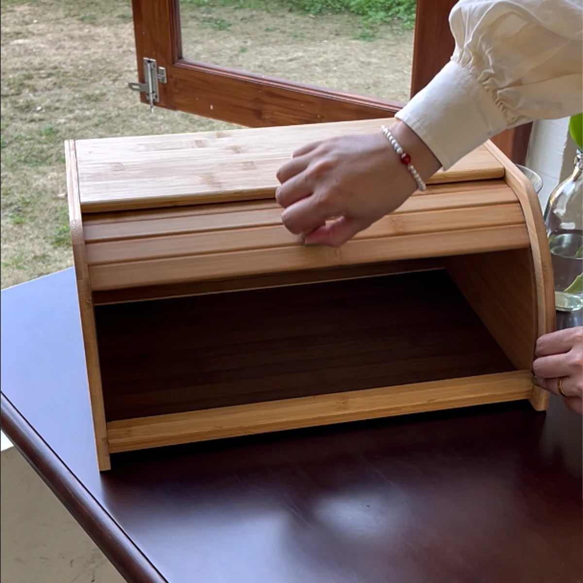 Bamboo Bread Box – Eco-Friendly Kitchen Storage for Bread, Rolls & Baked Goods