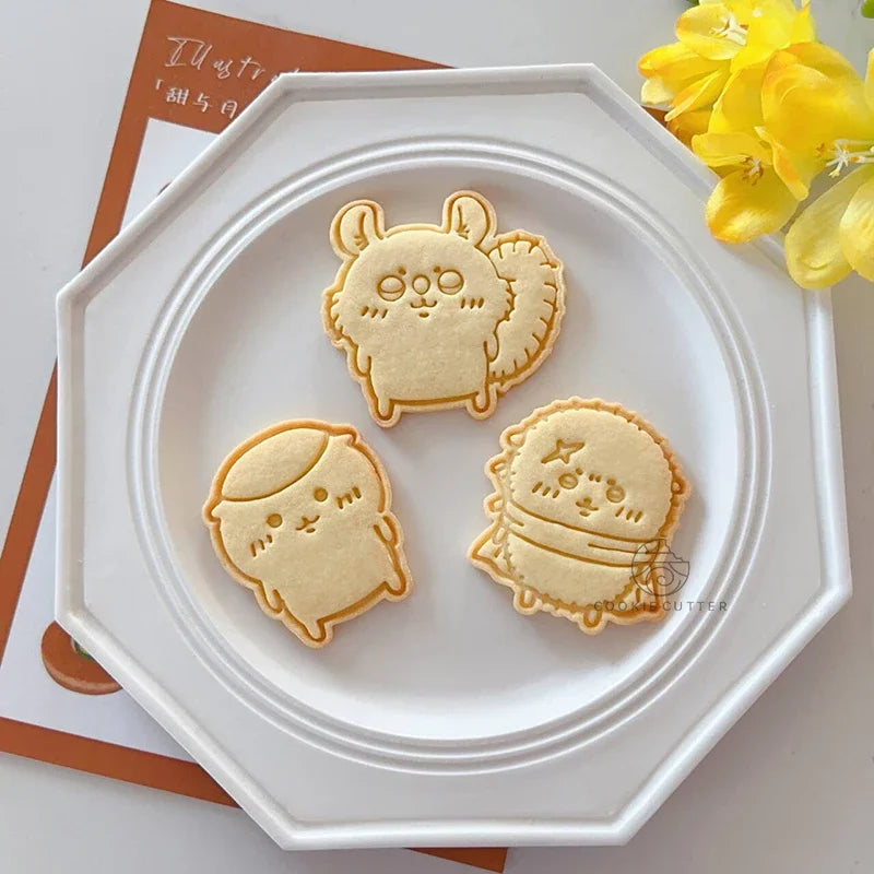 3pcs Animals Cookie Plunger Cutters