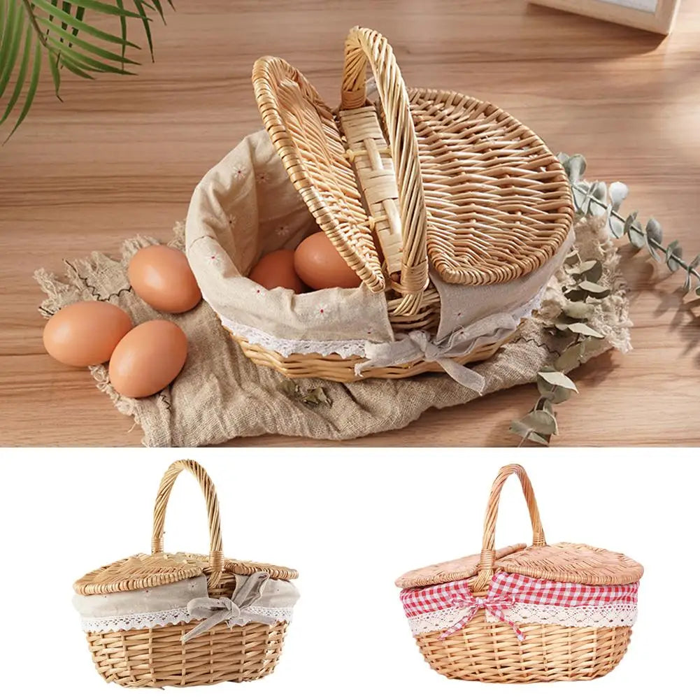 Willow Woven Wicker Picnic Basket
