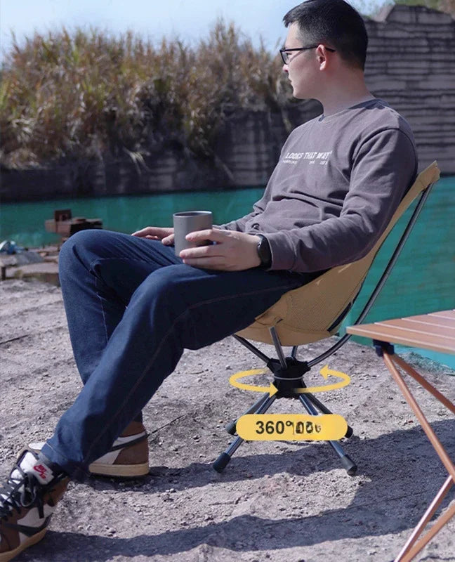 Swivel Camping Chair – Lightweight Folding Seat with Carry Bag for Hiking, Fishing & Travel