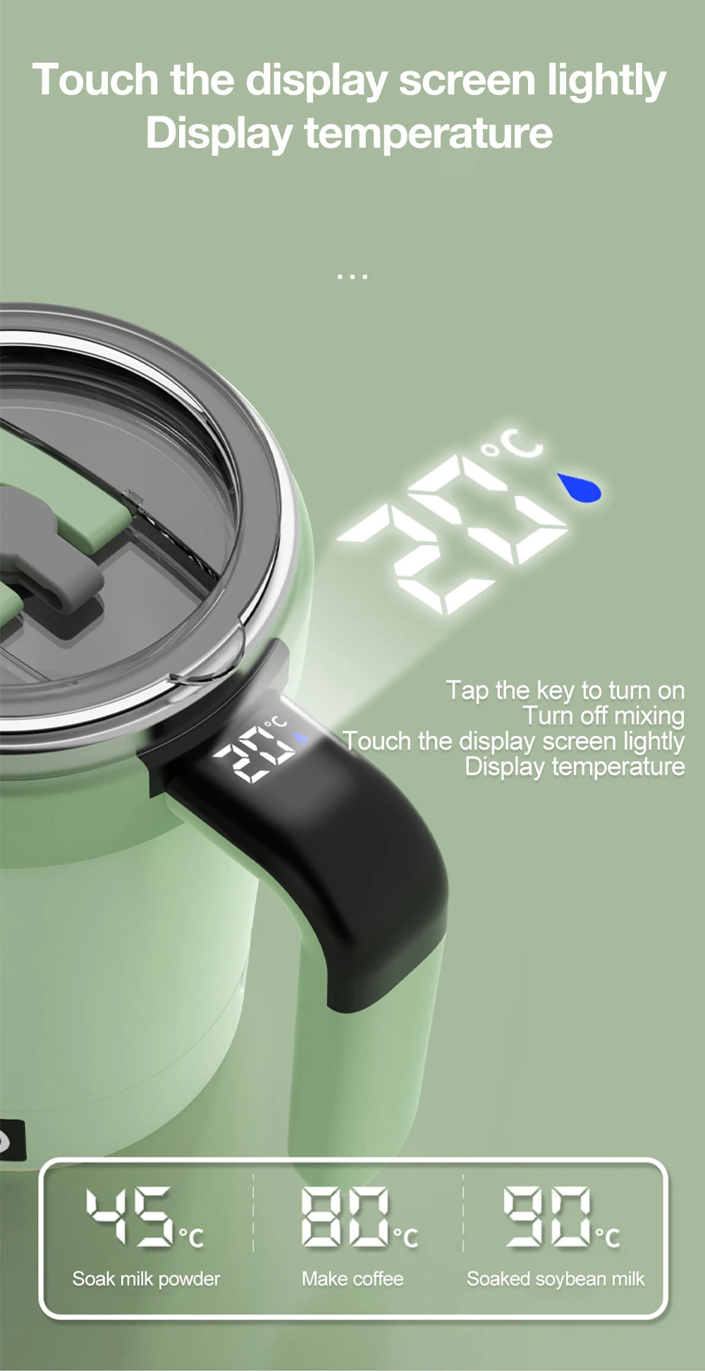 Rechargeable Self-Stirring Mug – Magnetic Electric Coffee Mixer with Lid, 380ml