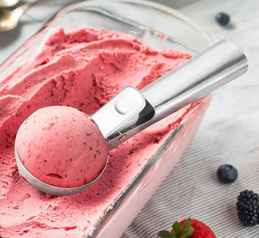 Multifunctional Stainless Steel Ice Cream Scoop – Dual-Purpose Fruit and Watermelon Ball Spoon
