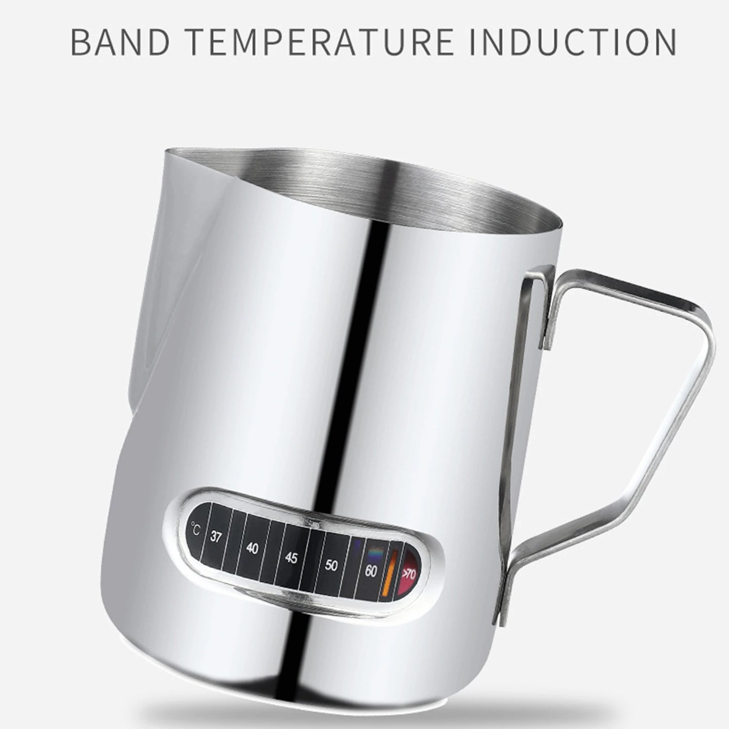 Milk Frothing Pitcher with Temperature Display – Stainless Steel Jug for Latte Art 350/600ml