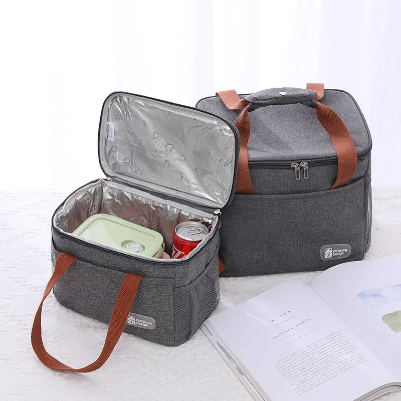 Large Capacity Thermal Insulated Lunch Bag – Portable Oxford Cloth Cooler Tote