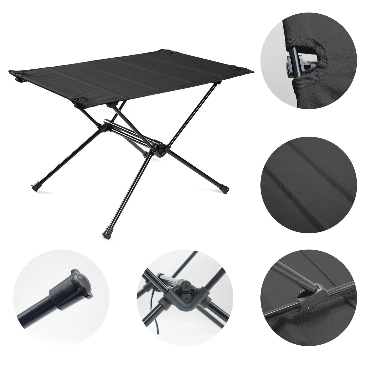 WESTTUNE Lightweight Camping Folding Table – Portable Roll-Up Aluminium Table with Oxford Fabric Top