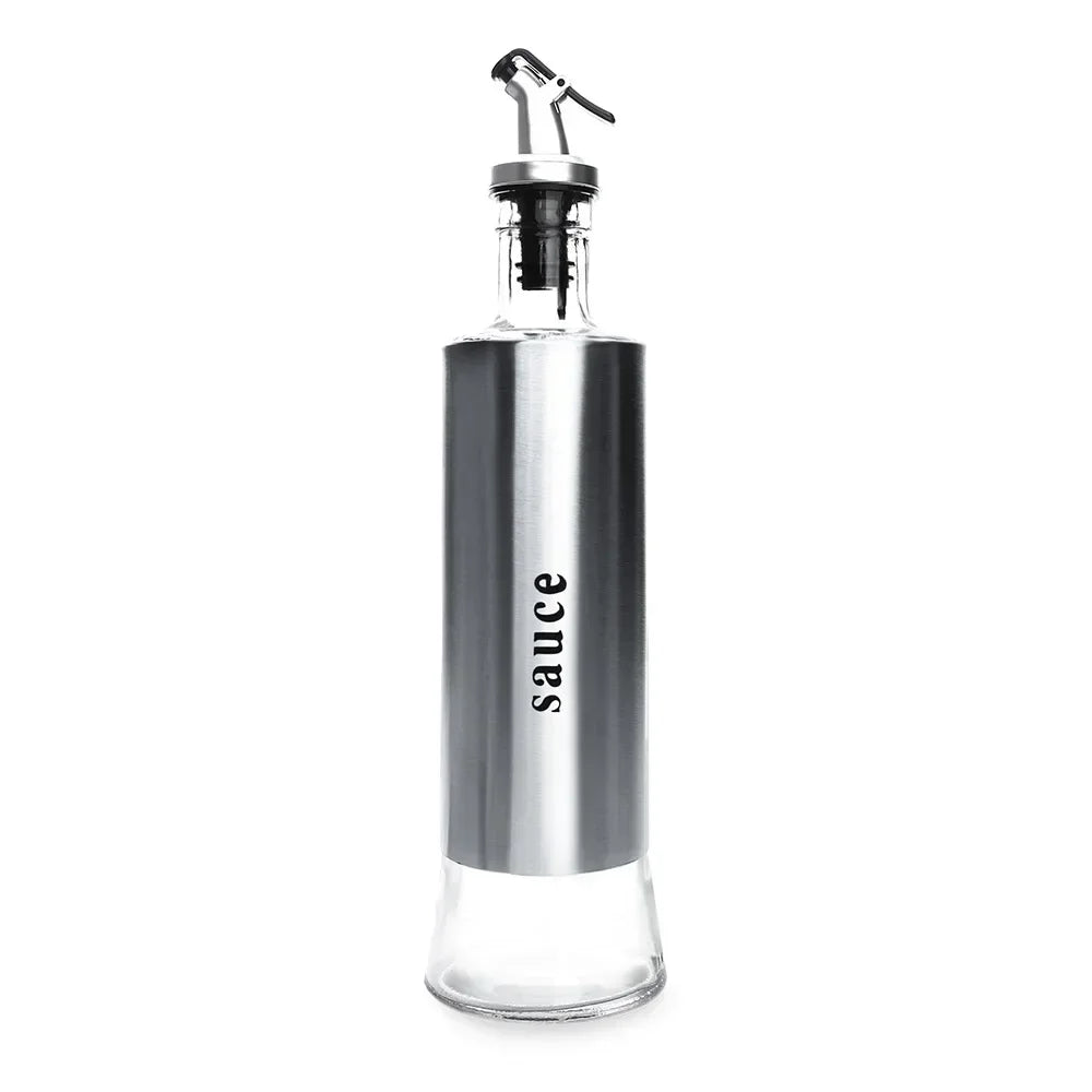 Stainless Steel Oil Bottle – 300ml/500ml Dispenser for Olive Oil, Vinegar & Sauces