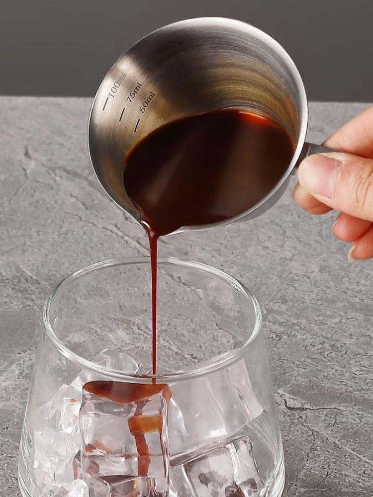 100ml Stainless Steel Espresso Extraction Cup – Coffee Cup with Scale for Home or Café Use